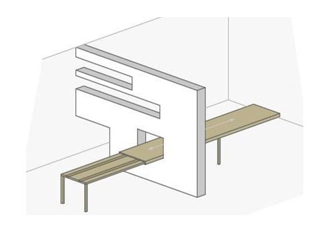 Bewegbarer Tisch für Küche und Esszimmer